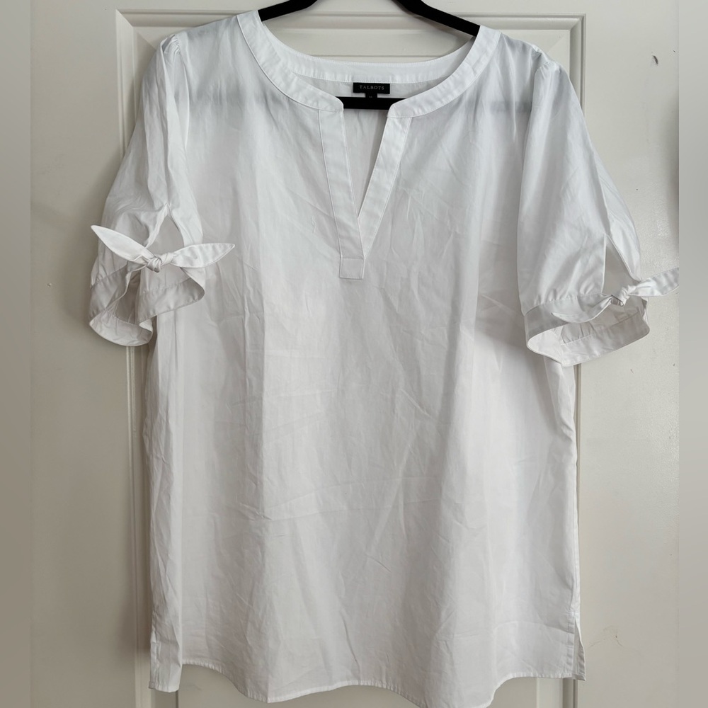 Talbot’s 100% cotton Poplin tie sleeve blouse size XL